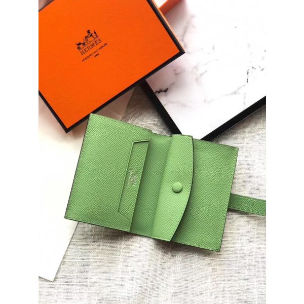 HERM Bearn Mini Wallet In Vert Criquet Epsom Leather