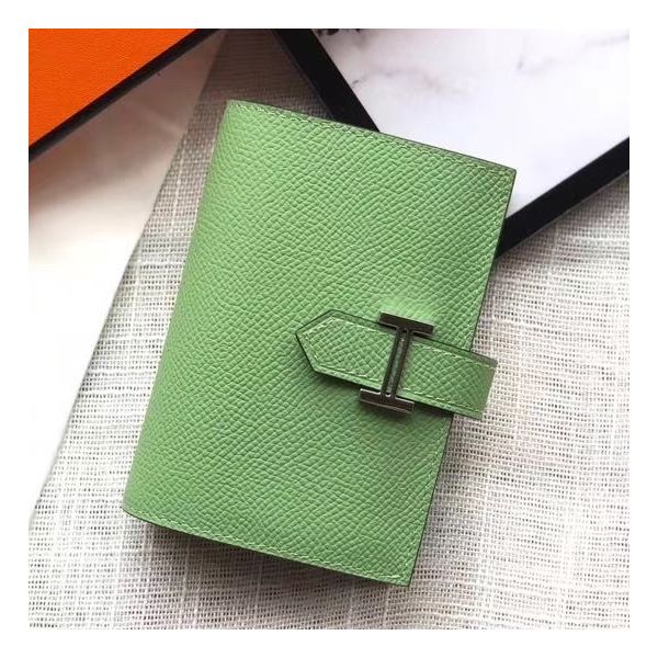 HERM Bearn Mini Wallet In Vert Criquet Epsom Leather