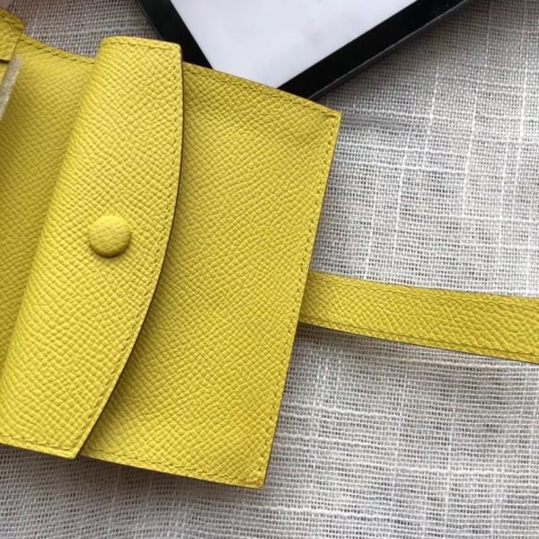 HERM Bearn Mini Wallet In Yellow Epsom Leather