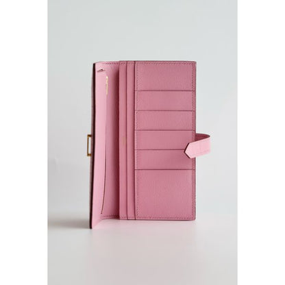 HERM Bearn Long Wallet in Pink Matte Alligator Leather