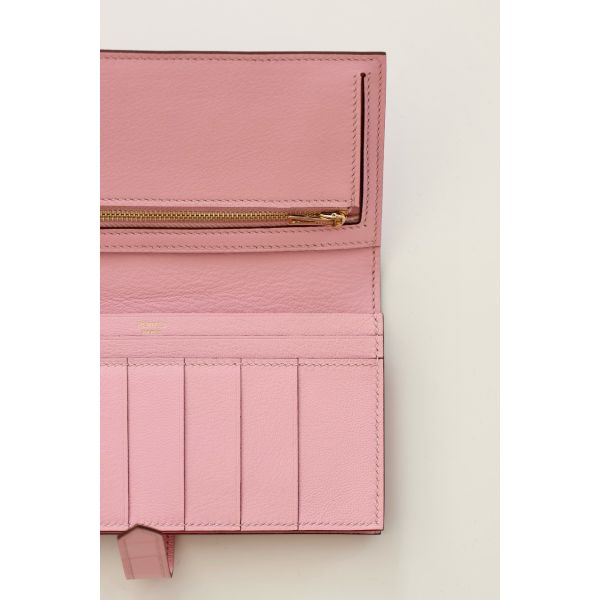 HERM Bearn Long Wallet in Pink Matte Alligator Leather