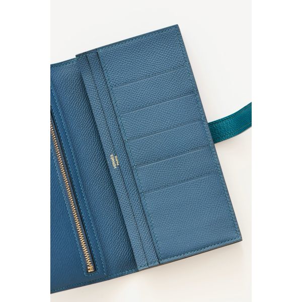 HERM Bearn Verso Long Wallet in Vert Bosphore Epsom Calfskin