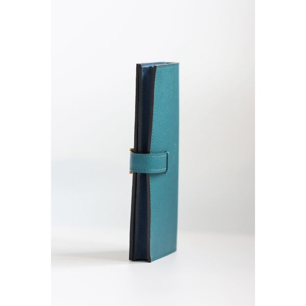 HERM Bearn Verso Long Wallet in Vert Bosphore Epsom Calfskin
