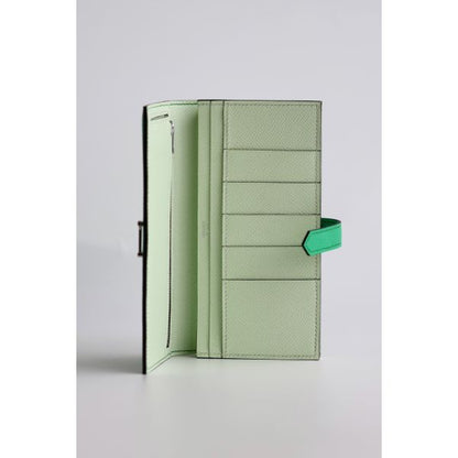 HERM Bearn Verso Long Wallet in Vert Comics Epsom Calfskin
