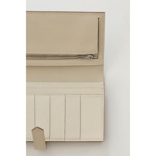 HERM Bearn Long Handmade Wallet in Craie Epsom Calfskin