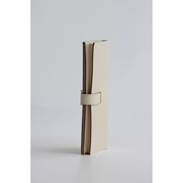 HERM Bearn Long Handmade Wallet in Craie Epsom Calfskin