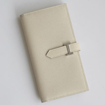 HERM Bearn Long Handmade Wallet in Craie Epsom Calfskin