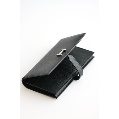HERM Bearn Long Handmade Wallet in Black Epsom Calfskin