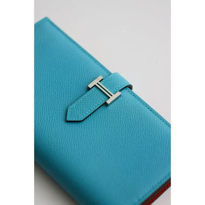 HERM Bearn Verso Long Wallet in Blue du Nord Epsom Calfskin