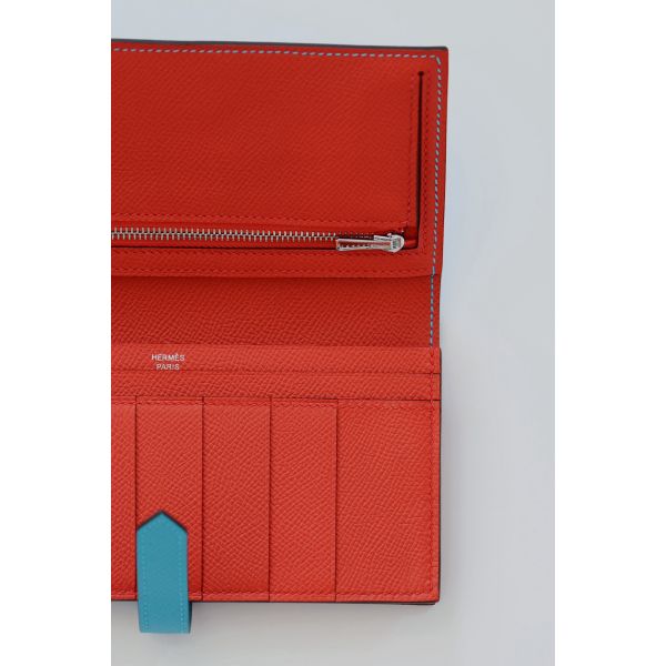 HERM Bearn Verso Long Wallet in Blue du Nord Epsom Calfskin