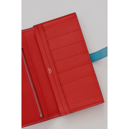 HERM Bearn Verso Long Wallet in Blue du Nord Epsom Calfskin