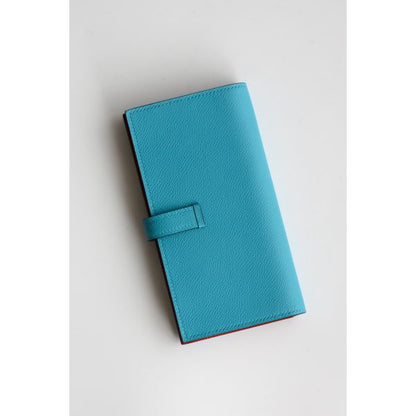 HERM Bearn Verso Long Wallet in Blue du Nord Epsom Calfskin