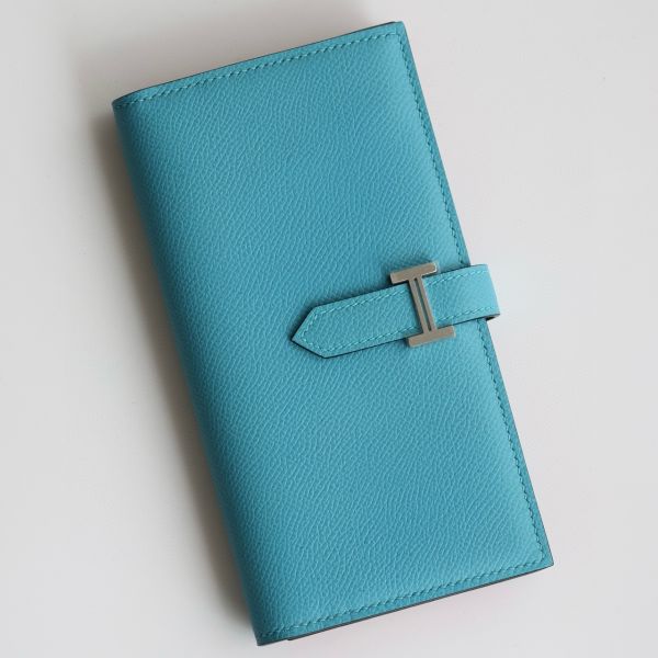 HERM Bearn Verso Long Wallet in Blue du Nord Epsom Calfskin