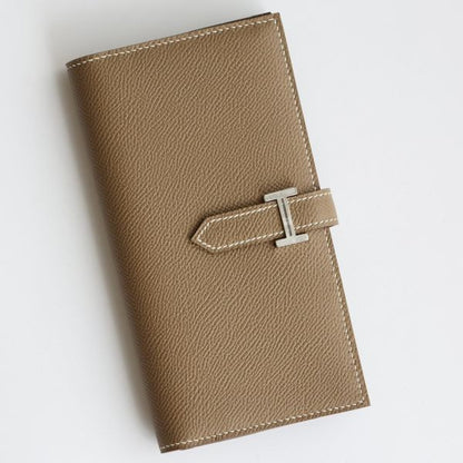 HERM Bearn Long Handmade Wallet in Taupe Epsom Calfskin