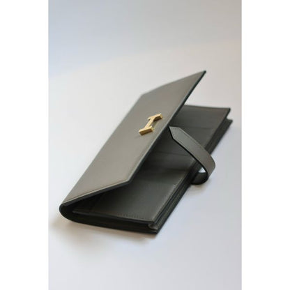HERM Bearn Long Handmade Wallet in Etain Swift Calfskin