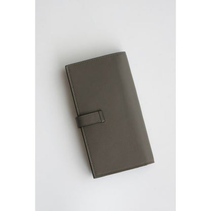 HERM Bearn Long Handmade Wallet in Etain Swift Calfskin