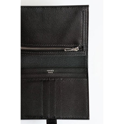 HERM Bearn Compact Wallet in Black Matte Alligator Leather