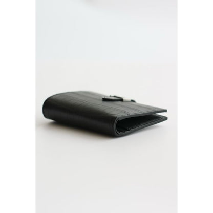 HERM Bearn Compact Wallet in Black Matte Alligator Leather