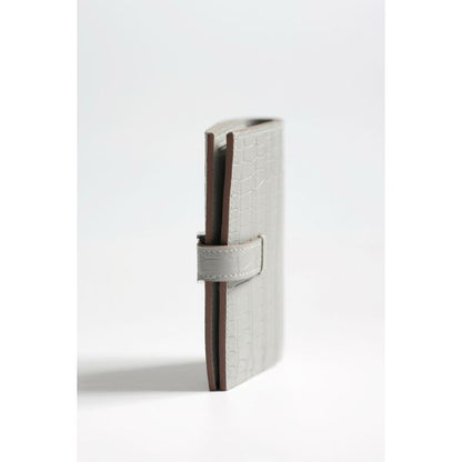 HERM Bearn Compact Wallet in Pearl Grey Matte Alligator Leather