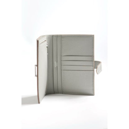 HERM Bearn Compact Wallet in Pearl Grey Matte Alligator Leather