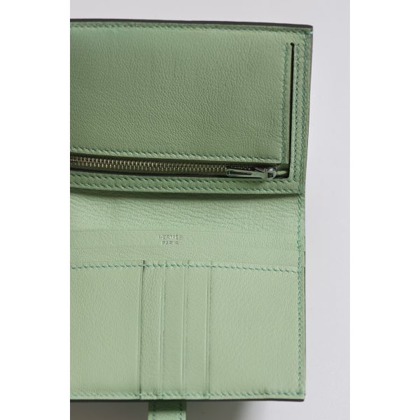 HERM Bearn Compact Wallet in Vert D'eau Matte Alligator Leather