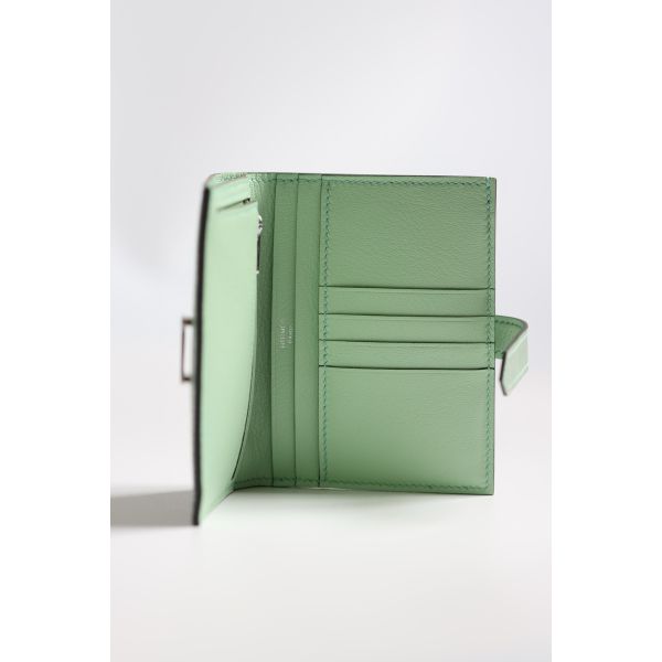 HERM Bearn Compact Wallet in Vert D'eau Matte Alligator Leather