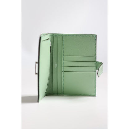 HERM Bearn Compact Wallet in Vert D'eau Matte Alligator Leather