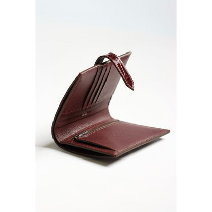 HERM Bearn Compact Wallet in Bordeaux Shiny Alligator Leather