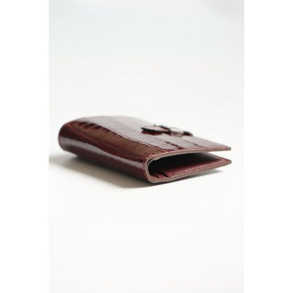 HERM Bearn Compact Wallet in Bordeaux Shiny Alligator Leather