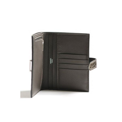 HERM Bearn Compact Wallet in Graphite Shiny Alligator Leather