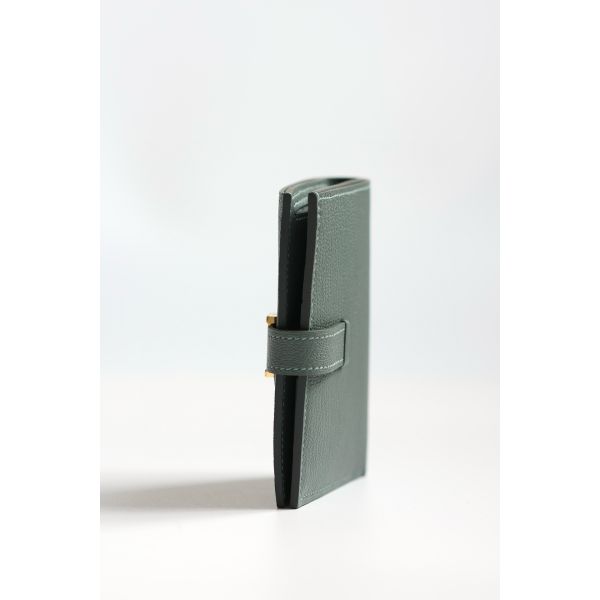 HERM Bearn Compact Handmade Wallet in Vert Amande Chevre Mysore Goatskin