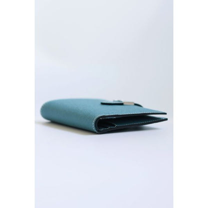 HERM Bearn Compact Handmade Wallet in Blue Jean Epsom Calfskin