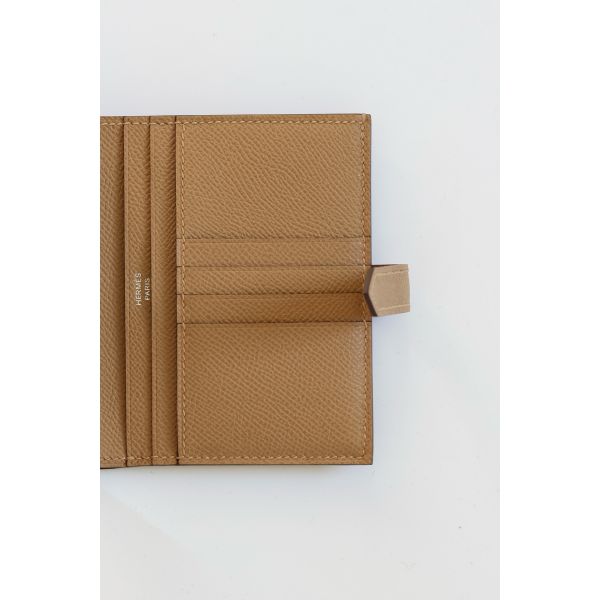 HERM Bearn Compact Handmade Wallet in Chai Epsom Calfskin