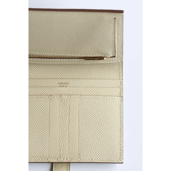 HERM Bearn Compact Handmade Wallet in Craie Epsom Calfskin