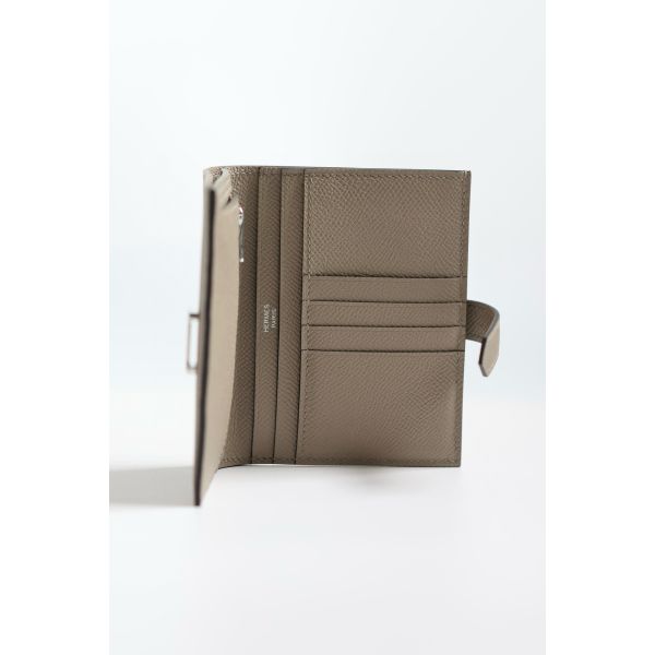 HERM Bearn Compact Handmade Wallet in Gris Asphalt Epsom Calfskin