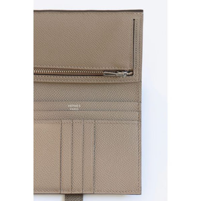 HERM Bearn Compact Handmade Wallet in Gris Asphalt Epsom Calfskin