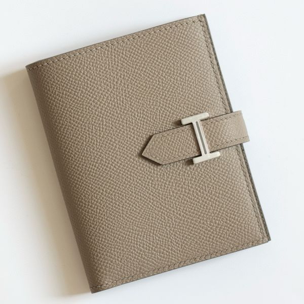 HERM Bearn Compact Handmade Wallet in Gris Asphalt Epsom Calfskin