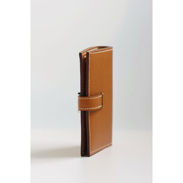 HERM Bearn Compact Handmade Wallet in Gold Epsom Calfskin