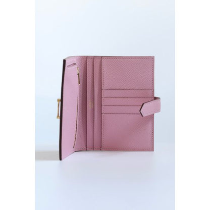 HERM Bearn Compact Handmade Wallet in Mauve Sylvestre Epsom Calfskin