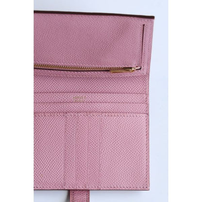 HERM Bearn Compact Handmade Wallet in Mauve Sylvestre Epsom Calfskin