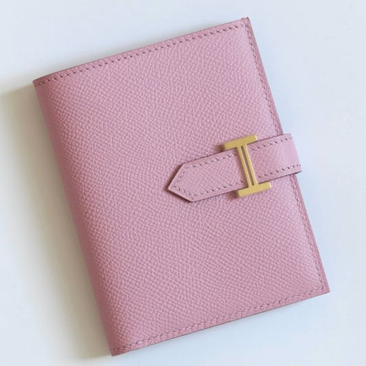 HERM Bearn Compact Handmade Wallet in Mauve Sylvestre Epsom Calfskin