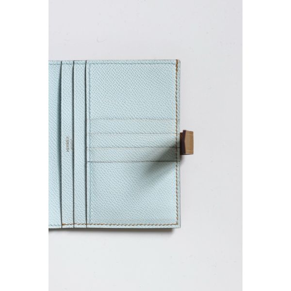 HERM Bearn Compact Verso Handmade Wallet in Sesame Epsom Calfskin