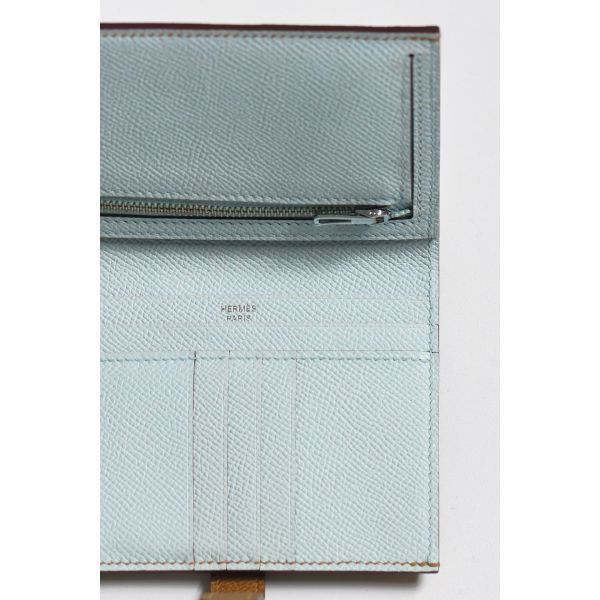 HERM Bearn Compact Verso Handmade Wallet in Sesame Epsom Calfskin