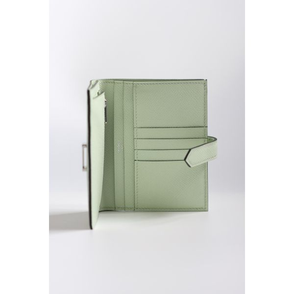 HERM Bearn Compact Handmade Wallet in Vert Fizz Epsom Calfskin