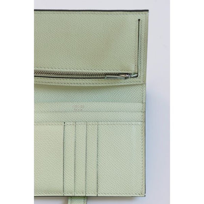 HERM Bearn Compact Handmade Wallet in Vert Fizz Epsom Calfskin