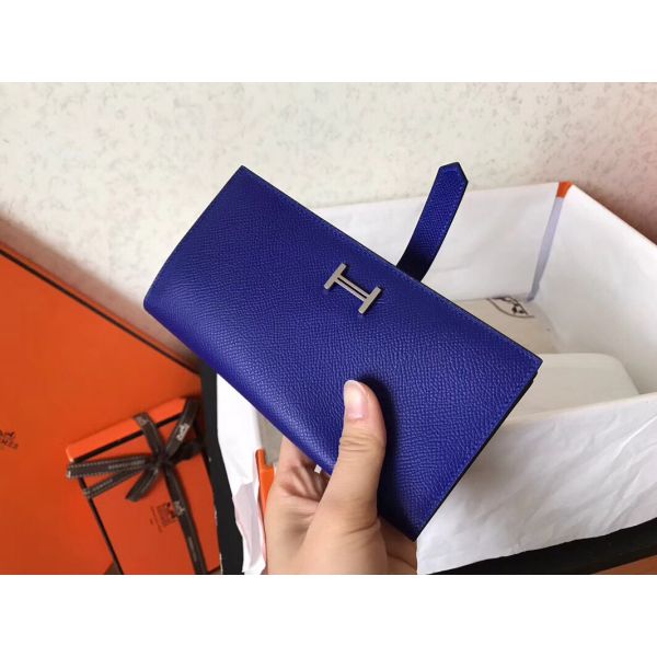 HERM Blue Electric Epsom Bearn Gusset Wallet