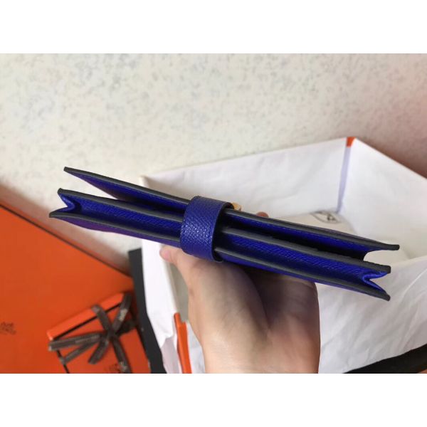 HERM Blue Electric Epsom Bearn Gusset Wallet