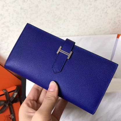 HERM Blue Electric Epsom Bearn Gusset Wallet