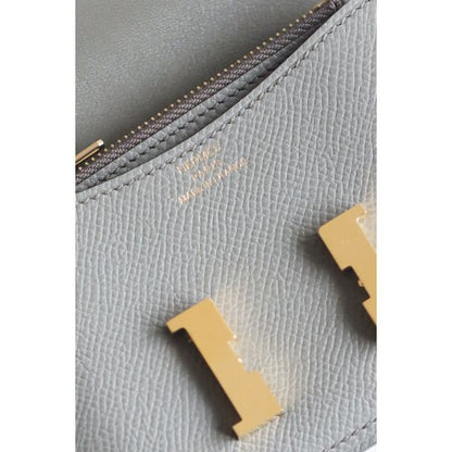 HERM Constance Slim Wallet in Gris Meyer Epsom Calfskin