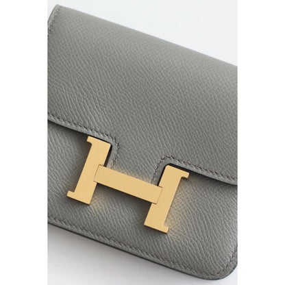 HERM Constance Slim Wallet in Gris Meyer Epsom Calfskin